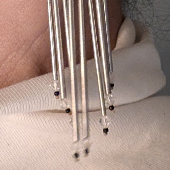 Sterling Silver Long Bar Fringe Earrings Fine Jewelry - Picture 5 of 7